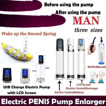 Električni Penis Vakuumska Črpalka za Penis Širitve Podaljša Črpalka za Penis, Povečanje Zračnega Tlaka Naprave za Močnejše Večje Erekcije seks IGRAČE