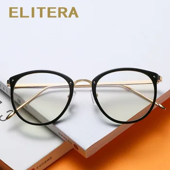 ELITERA Pregleden Računalnik Očal Okvir Ženske Moški Anti Modra Svetloba Okrogle Očala Blokirajo Očala, Optično Spektakel Eyeglass