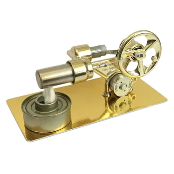 En Cilinder Stirling Motor Model Znanost Eksperiment Komplet Majhnih Proizvodnih Kit (Naključno Barvo Žarnice), - Zlati