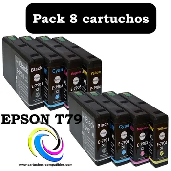 Epson Da T79 Paket 8 ali enote, združljive 4630DWF 4640DTWF WF4630DWF WF4640DTWF T7901 T7902 T7903 T7904 T7911 T7912 T7913 T7914