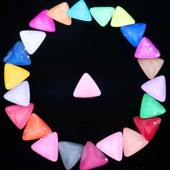 Fancy steklo, kristal 18 mm jelly candy AB & mavrične barve trikotnik oblike Lepila na nosorogovo kroglice aplicirano obrt diy trim