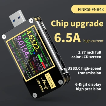 FNIRSI-FNB48 1.77 Palčni visokoločljivostni Zaslon Voltmeter Ampermeter Trenutni Mobilni Telefon Hitro Polnjenje Zmogljivosti Tester