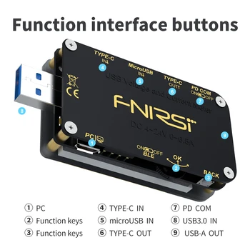 FNIRSI-FNB48 1.77 Palčni visokoločljivostni Zaslon Voltmeter Ampermeter Trenutni Mobilni Telefon Hitro Polnjenje Zmogljivosti Tester