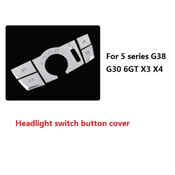 For 5 Series G38 G30 6GT F10 Car Headlight Switch Button Frame Cover Trim Sticker Accessories for 6 Series G01 X3 X4 F25