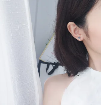 Grier metulj uhani srebrne barve uhani elegantna korejski moda prešitih majhni uhani trend nakit