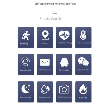 H116P Prenosni Smart Nepremočljiva Watch Krvni Tlak, Srčni utrip, Šport Spremljanje Zdravja Tracker Športna Zapestnica