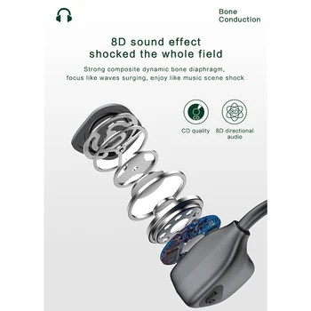 H13 Bluetooth 5.0 Kostne Prevodnosti Slušalke Brezžične Športne Slušalke, Prostoročno, Slušalke z Smart utripajoča Lučka