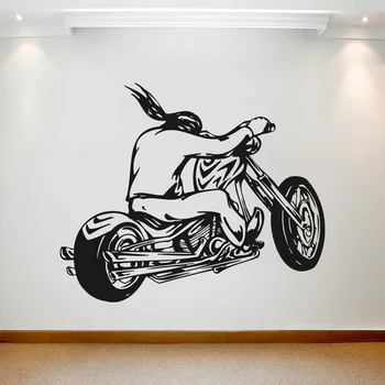 Halle motocikel vinil stenske nalepke, motorno kolo, ljubitelji club, teen, fant spalnica spalnica dekoracijo doma zidana 2CE22