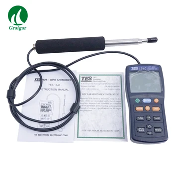 Handheld TES-1340 Digital Anemometer Air Flow Velocity Tester Measuring Range 0.1 to 30.0m/s