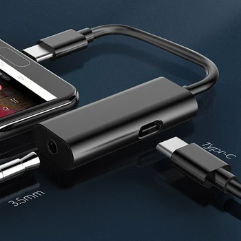 HFES Tip-C Mobilni Telefon Adapter za Xiaomi Huawei Polnjenje Poslušanje Pesmi 2-V-1 Hitro Polnjenje o Kabel Adapter