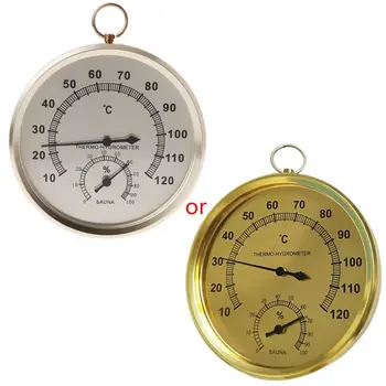 Higrometer Termometer Za Savno, Prostor Vlažnost Temperatura Meter v Zaprtih prostorih Higrometer Dvojno-dial Steni Visi Kovinski Merjenje