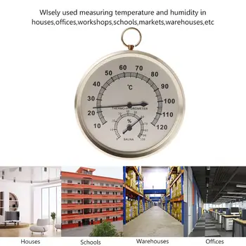 Higrometer Termometer Za Savno, Prostor Vlažnost Temperatura Meter v Zaprtih prostorih Higrometer Dvojno-dial Steni Visi Kovinski Merjenje