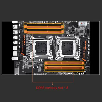 Huananzhi X79-8D Matično ploščo za Intel Dual CPU LGA 2011 E5 2689 razdaljo 2670 V2DDR3 1333/1600/1866MHz 256GB M. 2 NVME SATA3 USB3.0 E-ATX
