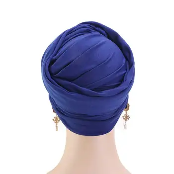 Indija Muslimanske Ženske Turban Klobuk Dolgim Repom Šal Kemo Izpadanje Las Skp Headwrap Hidžab Headscarf Islamske Arabski Navaden Bandanas Moda