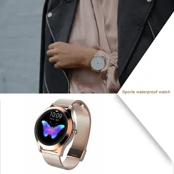IP68 Vodotesen Pametno Gledati Ženske Lepo Zapestnico Srčnega utripa Spanja Spremljanje Smartwatch Povezavo IOS Android KW10 band