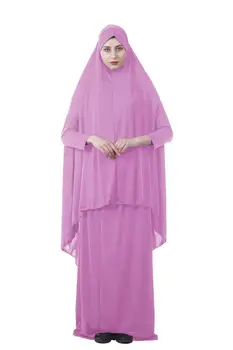 Islamska Abaya Arabski Dva Kosa Iz Molitve Obleko Muslimanske Ženske Khimar Maxi Hidžab Krila Ramadana Tam Kaftan Režijske Caftan