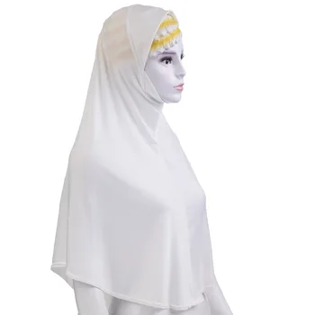 Islamske Ženske Navaden Hidžab Niquabs Kristalno Konoplje Veliko Šal Šal Muslimanskih Amira Glavo Zaviti V Šal Ninja Headscarf Plačnik Klobuk