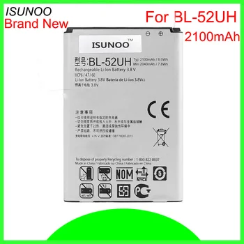 ISUNOO 5pcs/veliko 2100mAh BL-52UH Baterija za LG Duha H422 D280N D285 D320 D325 DUAL SIM H443 Escape 2 VS876 L65 L70 MS323