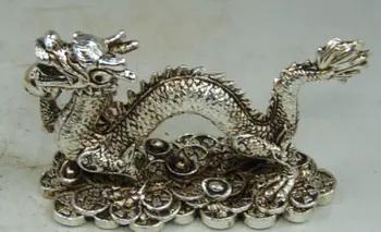 Izdelati Zbirka Kitajski Folk Stare Handwork Tibera Srebro Ugoden Zmaj Kip