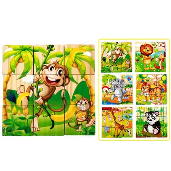 Izobraževalne Puzzle Igrača Za Otroke, 3D Lesene Živali Bloki za Toddlers 1 2 3 Let, Fantje, Dekleta, Izobraževalne Igrače Y47