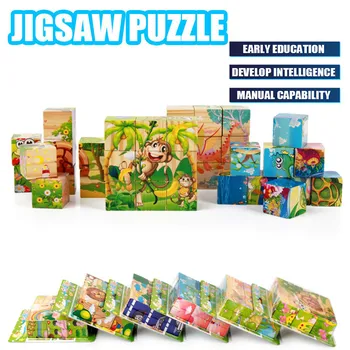 Izobraževalne Puzzle Igrača Za Otroke, 3D Lesene Živali Bloki za Toddlers 1 2 3 Let, Fantje, Dekleta, Izobraževalne Igrače Y47