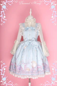 Japonski risani lolita obleko sveže in lepo moda lepe čipke obleko Lolita kostum Le suspender obleko