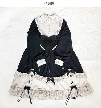Japonski sweet lolita obleko letnik mehko dekle visoko pasu srčkan tiskanje viktorijanski obleko kawaii dekle gothic lolita op loli cos