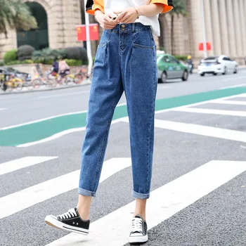 Jeans Svetlo Modra Plus Velikost Tovora Hlače 2019 Novo Pomlad korejski S-3XL Moda Elastični Pas Elegantna Jeans Oblačila Feminina CX819