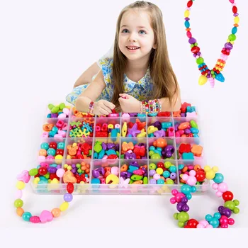 Jigsaw Puzzle Geometrijske Oblike Kroglice Igrače za Dekleta Otrok Amblyopia Candy Barve DIY Obrabe Kroglice Zapestnica Otroci Igrače