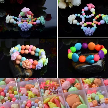 Jigsaw Puzzle Geometrijske Oblike Kroglice Igrače za Dekleta Otrok Amblyopia Candy Barve DIY Obrabe Kroglice Zapestnica Otroci Igrače