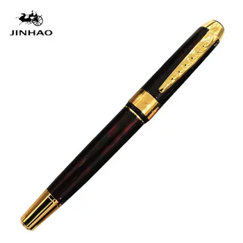 Jinhao 250 7 barv 0,5 mm Srednje Nib Iridium Točke All-Jekla, Nalivno Pero, Črno/Modre barve črnila za izberejo