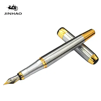 Jinhao 250 7 barv 0,5 mm Srednje Nib Iridium Točke All-Jekla, Nalivno Pero, Črno/Modre barve črnila za izberejo