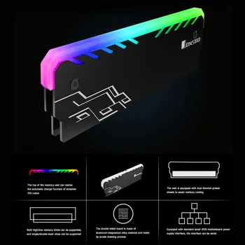 Jonsbo RGB RAM Heatsink DDR DDR3 Pomnilnik DDR4 Toplote Širjenje Hladilnik, hladilno telo za Namizni RAČUNALNIK računalnik