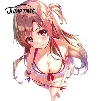 JumpTime 13cm x 9.7 cm Sword Art Online Japonski Anime Seksi Dama Yuuki Asuna Avto-Styling Avto Nalepke Nepremočljiva Dodatki