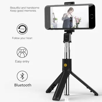 K07 3 v 1 Brezžična tehnologija Bluetooth Selfie Palico Zložljive Ročni Mini Stojalo Razširljiv Monopod z Daljinskim upravljalnikom za IOS /Android