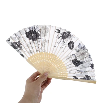 Kitajski, Japonski Slog Svile Fan Zložljiva Fan Poroko Umetnosti Darila Ples Strani Fan Letnik Bambusa Zložljiva Ročni Cvet Ventilatorji