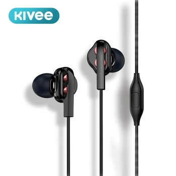 Kivee MT19 Športne slušalke slušalka Štiri-kanalni HD Surround Stereo Slušalke 3.5 mm z Mic Telefonske slušalke Za Samsung Xiaomi