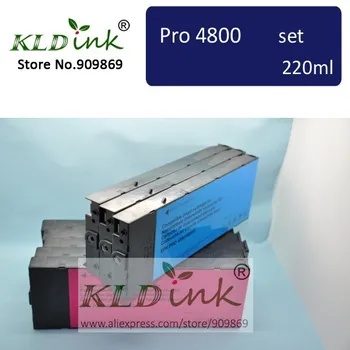 [KLD Črnila] Združljive s črnilom kartuše za Stylus Pro 4800 Tiskalnik ( 8 kartuš s čipom in DYE črnilo )