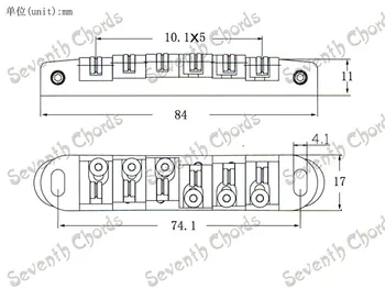 Komplet Valj sedlo Tune-O-Matic Kitara Most Za LP Električna Kitara S 4 mm Majhno Klinov - Chrome in izberite črna