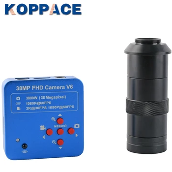 KOPPACE 38MP HDMI USB Industrijske Video Mikroskopom Digitalni Zoom Objektiv, HDMI Izhod+100X C Vmesnik Objektiv za Telefon Popravila