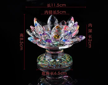 Kristalno Lotus svijećnjak Doma Dekoracijo Stekleni obtežilnik za papir Fengshui Okraski Figurice Domače vrtnarjenje Stranka Dekor Darila