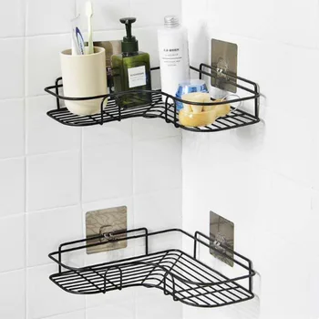 Kuhinja kopalnica brezplačno perforirano kotu za omaro tuš rack železa šampon shranjevanje rack priseska kopalnica rack