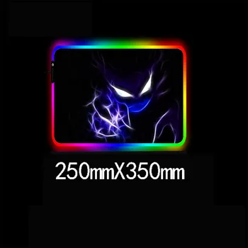 Kul Anime Mouse Pad RGB LED Črno Ozadje Mousepad XXL Nepremočljiva Pisano Mizo Mat Debeline 3 mm/4 mm, Primerna za Igralce