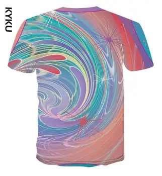 KYKU novo 3D t-shirt za moške poletne T-shirt 3D tisk T-shirt kratek rokav mavrica T-shirt z ulice stila men ' s s-6xl