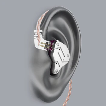 KZ ZSN Slušalke z Mikrofonom Hibridno Tehnologijo 1BA+1DD HIFI Bas Čepkov V Uho Monitor Šport šumov Čepkov