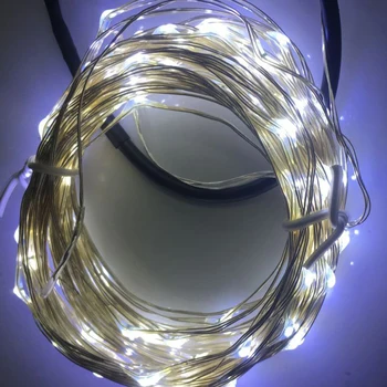 LED Niz luči 10M 100led Srebrne Žice Garland Doma Božič svate, Dekoracijo, ki ga Poganja 5V Baterijo, USB Vila lučka