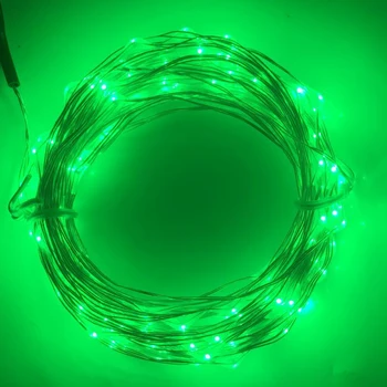 LED Niz luči 10M 100led Srebrne Žice Garland Doma Božič svate, Dekoracijo, ki ga Poganja 5V Baterijo, USB Vila lučka
