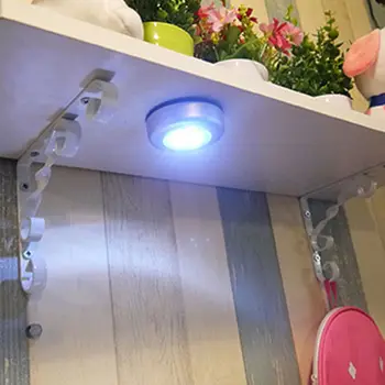 Led Nočna Lučka za Brezžični 3 LED Stenska Luč Kabinet Kuhinja Omaro Akumulatorski Svetlobne Nalepke, Tapnite Dotaknite Svetilke Svetilke Visoke Kakovosti