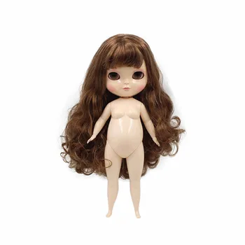 LEDENO DBS lutka debelušen lutka maščobe, telo, dolge rjave lase maščobe dekle 30 cm