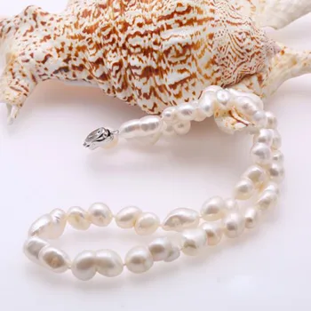 Lep Baročni Ogrlice Za Ženske Bele Gourd oblikovan Baročni Biser Naravne Edinstveno Sladkovodnih Biserna Ogrlica, 18 cm